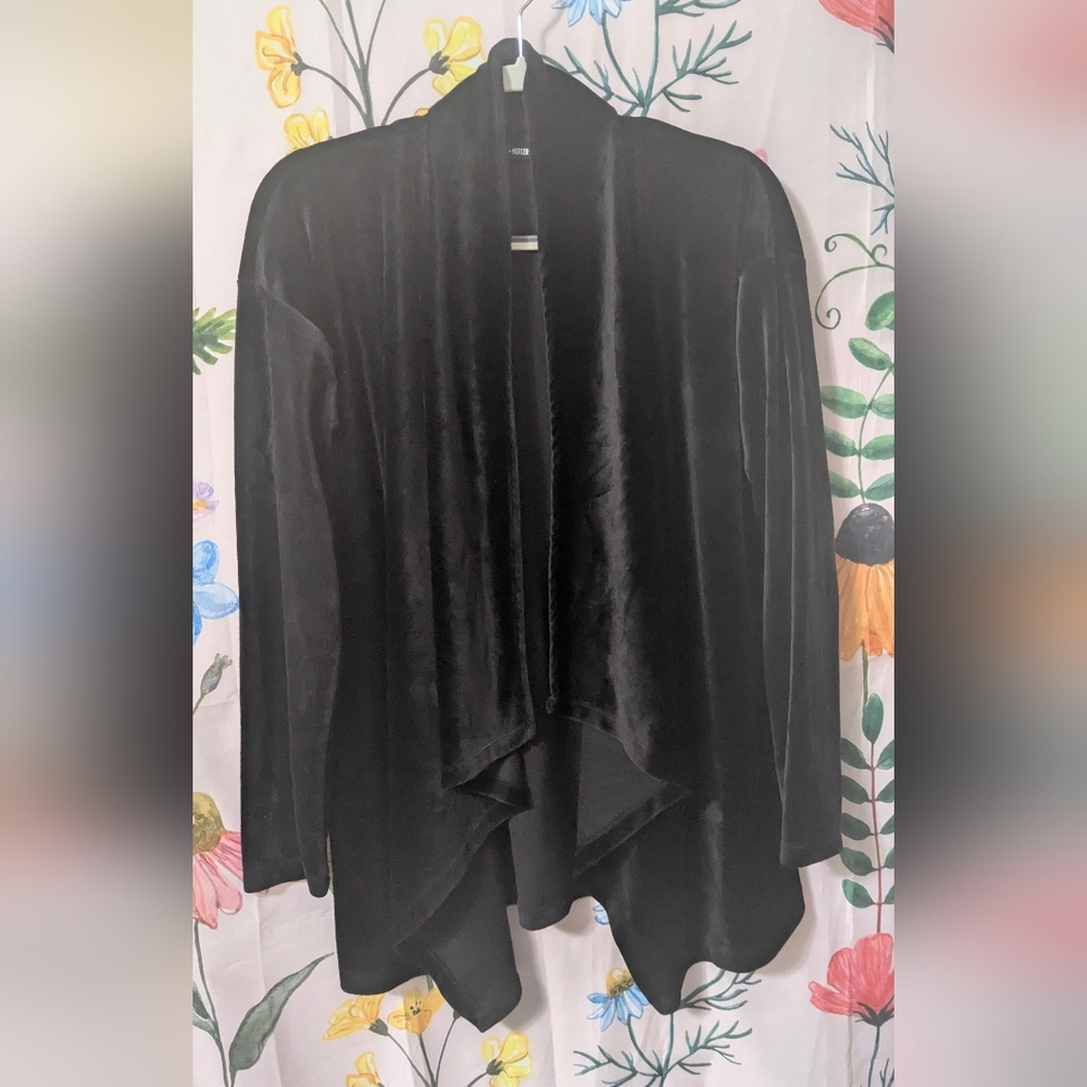 Spring + Mercer black velvet cardigan